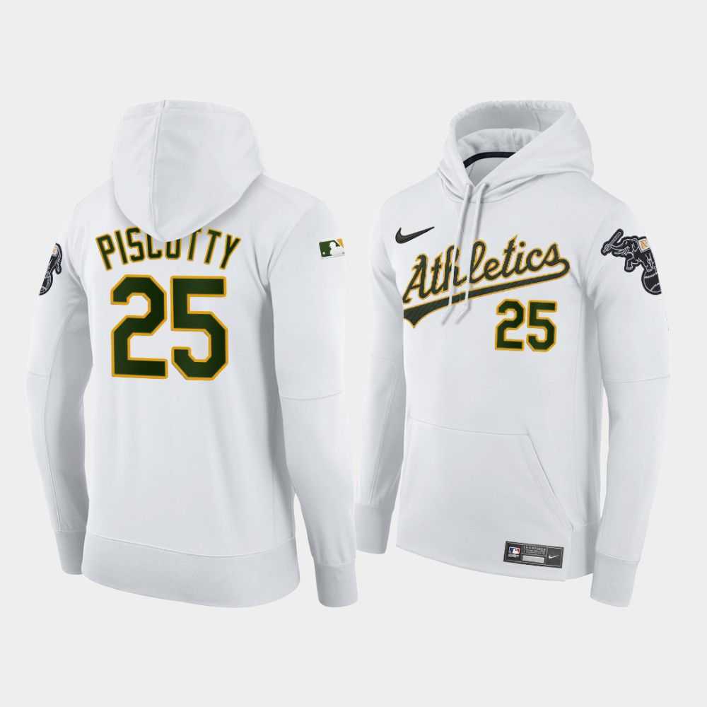 Men Oakland Athletics 25 Piscotty white home hoodie 2021 MLB Nike Jerseys